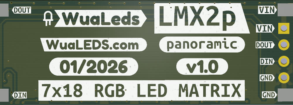 Cara trasera del módulo LMX1p con serigrafía y pinout