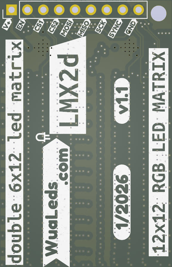 Cara trasera del módulo LMX2d con serigrafía